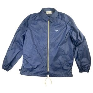 Vintage 80’s Izod Lacoste Men’s Navy Nylon Windbreaker With Alligator Logo XL
